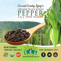 Organic Black Peppercorns (Whole Pepper), Fairtrade Packed Fresh w/E-Book