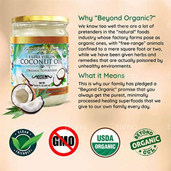 Organic Coconut Oil, Extra Virgin Unrefined Cold-Pressed, 2 Pack of 16.91 oz for Cooking, Hair and Skin Lotion