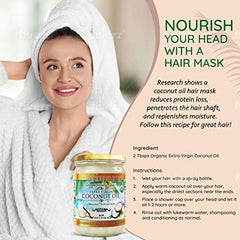 Organic Coconut Oil, Extra Virgin Unrefined Cold-Pressed, 2 Pack of 16.91 oz for Cooking, Hair and Skin Lotion