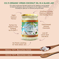 Organic Coconut Oil, Extra Virgin Unrefined Cold-Pressed, 2 Pack of 16.91 oz for Cooking, Hair and Skin Lotion