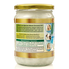 Organic Coconut Oil 16.91 oz Extra Virgin Unrefined Cold Pressed for Cooking, Hair and Skin Lotion