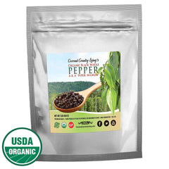 Organic Black Peppercorns (Whole Pepper), Fairtrade Packed Fresh w/E-Book
