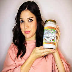 Organic Coconut Oil 33.81 Oz Extra Virgin Cold-Pressed for Hair, Skin, Beauty, Cooking, Keto & Paleo Friendly