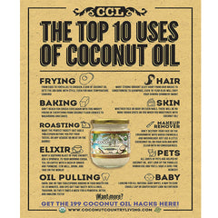 Organic Coconut Oil 16.91 oz Extra Virgin Unrefined Cold Pressed for Cooking, Hair and Skin Lotion