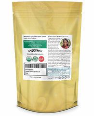 back of 1lb organic turmeric package