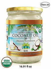 Organic Coconut Oil 16.91 oz Extra Virgin Unrefined Cold Pressed for Cooking, Hair and Skin Lotion