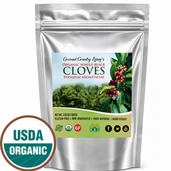 Organic Whole Cloves Fair Trade in Mylar Bag w/ E-Book of Secrets of Cloves and Gourmet Recipes