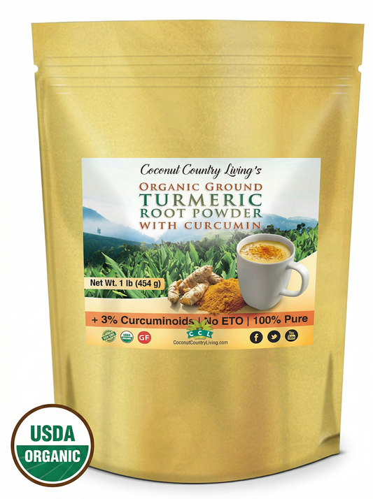 Organic Turmeric Root Powder Raw Spice with Curcumin