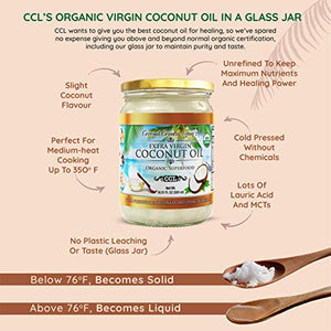 6.76 oz  Beauty-Sized Organic Extra Virgin Coconut Oil  | Unrefined & Cold Pressed for Cooking, Skin, and Hair