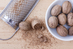 Organic Nutmeg Whole 3.5 oz, Freshly Harvested Aromatic Spice Premium Grade Fairtrade