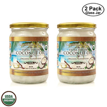 Load image into Gallery viewer, Organic Coconut Oil, Extra Virgin Unrefined Cold-Pressed, 2 Pack of 16.91 oz for Cooking, Hair and Skin Lotion