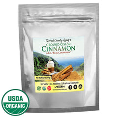 Organic Ceylon Cinnamon Powder, True Cinnamon from Sri Lanka, 8 oz Ground Fresh Premium Grade w/E-Book