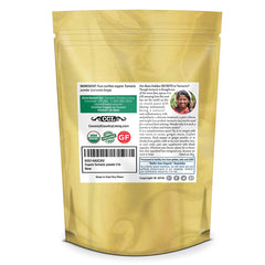 back of organic ginger powder package