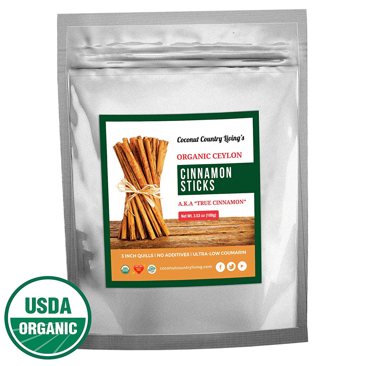 Organic True Ceylon Cinnamon Sticks  Fairtrade, Freshly Harvested & Packed in Sri Lanka w/E-BOOK Recipes & Crafts