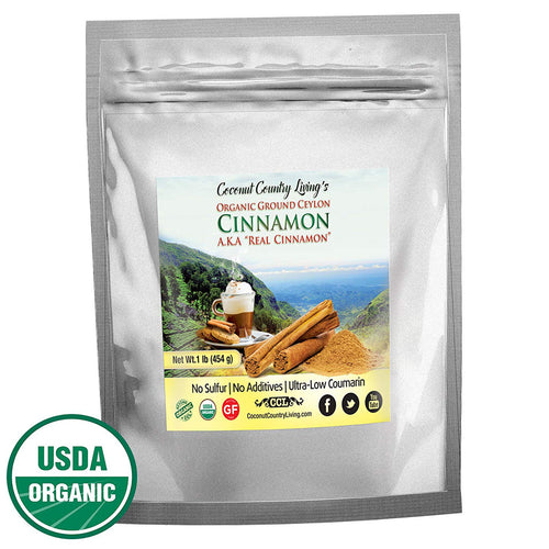 Organic Ceylon Cinnamon Powder Ground 1 lb, Raw, True Cinnamon from Ceylon, Premium Grade