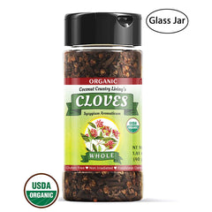 Organic Cloves Whole Raw, Premium Quality Spice Fairtrade in Glass Jar 1.41 oz
