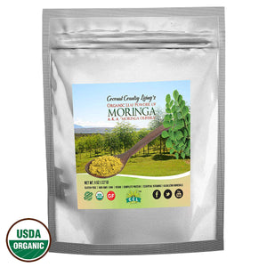 Organic Moringa Leaf Powder, Raw  – Premium Grade, Nutrient Dense Health Boost for Mind and Body